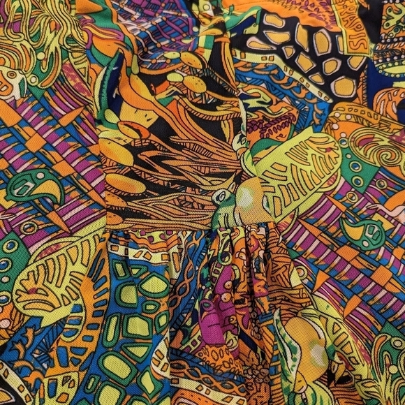 Vintage Y2K midi skirt, patchwork paisley, a-line women's XL - Picture 4 of 9